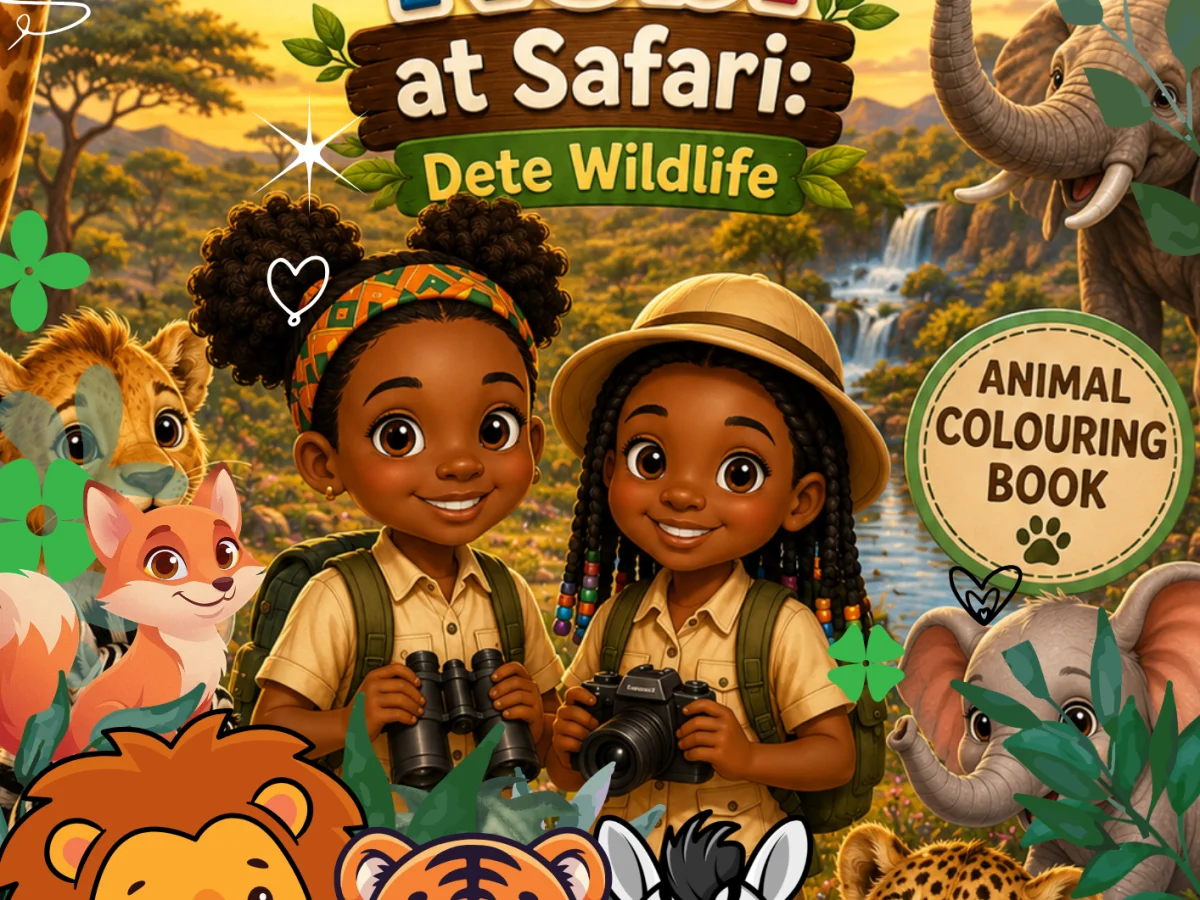 Colouring book: Beleza and Nobi at Safari